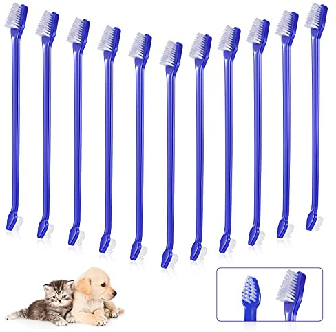 Patelai 100 Pcs Dog Toothbrush Kit, Dual Head Pet Dental Supplies