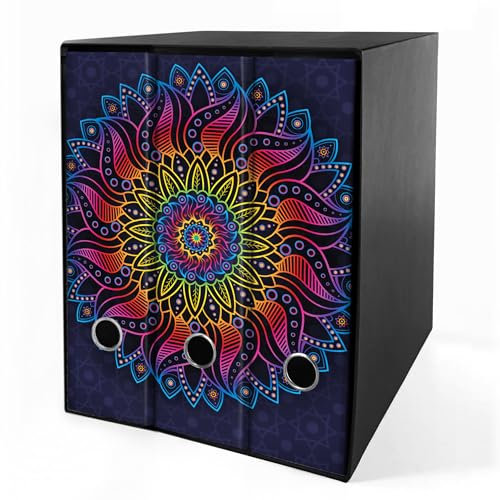 Set 3 raccoglitori ad anelli - MANDALA ARCOBALENO (H31 cm con 4 anelli)