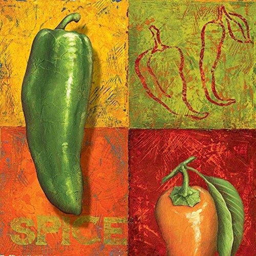 Feeling at home KUNSTDRUCK auf LEINWAND im SCHATTENFUGENRAHMEN Chili IV Corbin Delphine - Essen quadrat Leinwandbilder im Holzrahmen cm_44_X_44