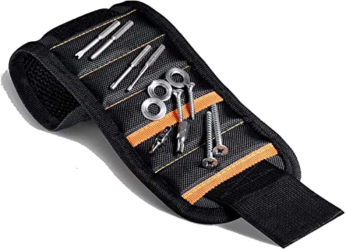 OUTLETISSIMO® Polsino magnetico, bracciale con barra magnetica, polsino calamita per taglio e cucito con 15 Magneti con 15 Potenti Magneti Cinturino da Polso per viti