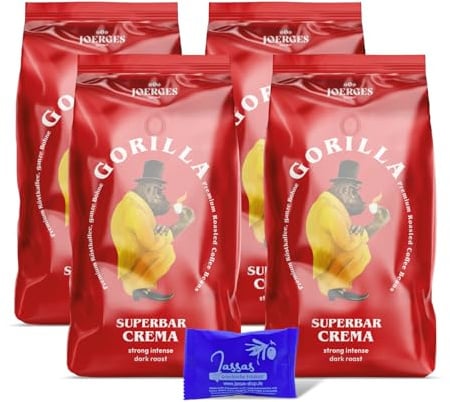Gorilla Super Bar Crema 4x 1000g Joerges + Jassas Gebäck | Gorilla Kaffee | Gorilla superbar | Gorilla Espresso