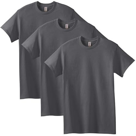 Gildan Heavy Cotton T-Shirt, Style G5000, Multipack, Dark Grey (Pack of 3), XXL