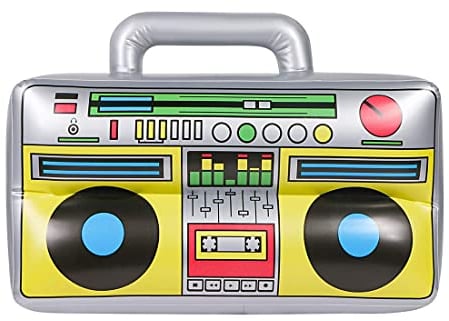 MenYiYDS Aufblasbarer Ghettoblaster Old School 80er 90er Outfit Retro Radio Mottoparty Outfit Fasching Fasching Kostüm Deko Deko Accessoires