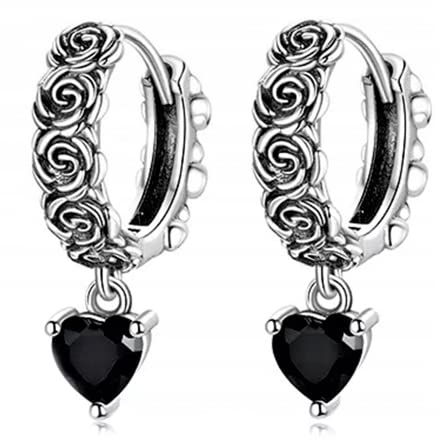 MENNICA BYDGOSKA Ohrschmuck aus Sterlingsilber Ohrringen Rosen Herzen für Frauen Ohrstecker Hypoallergen Silber 925 mit Zirkonia Elegantes Geschenk