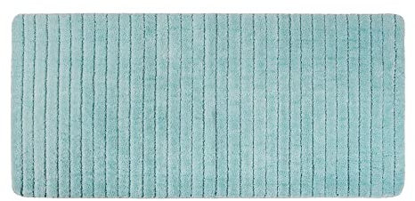 PANA Flauschige Badematte • Duschvorleger • Badezimmerteppich • Badteppich aus weichen Mikrofasern - rutschfest & waschbar • mit feinem Streifendesign • Größe: 70 x 150 cm • Farbe: Mint