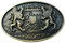 BELTINGER Gürtelschnalle Doppellöwe mit Wappen 4,0 cm | Buckle Wechselschließe Gürtelschließe 40mm Massiv | Altmessing