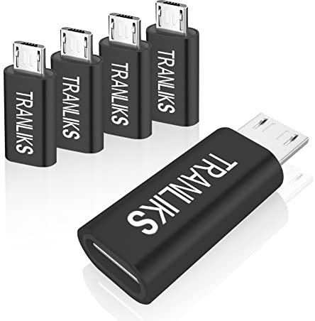 TRANLIKS USB C to Micro USB Adapter,5 Pack Micro USB Male to USB Type C Female Adapter Convert Connector Support Charge and Data Sync Compatible with Micro USB Devices