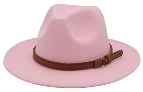 Faringoto Fedora Chapeau vintage en feutre de laine pour femme Unisexe Large bord