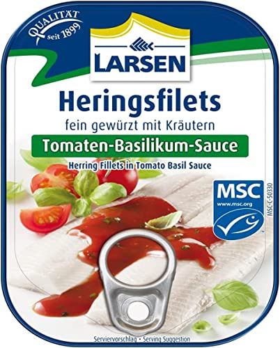 Larsen MSC Heringsfilets Tomaten-Basilikum-Sauce, 110 g