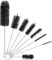 YUNGMAX Small Bottle Cleaning Brush Set, 8PCS Nylon Thin Pipe Cleaners Straw Brushes for Water Bottles Glasses Teapot Spouts Sink (Black)
