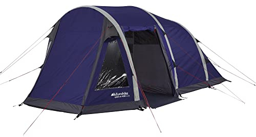 Eurohike Rydal 400 Air Tent for 4 People with Porch and Living Area, 4 Man, Inflatable, Easy to Pitch, Tunnel, Sewn In Groundsheet, Family Camping, Festivals, Weekend Trips, 2000mm HH, Blue