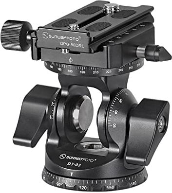 SUNWAYFOTO DT-03R Zwei-Wege-Kippkopf für Einbeinstativ und Stativ mit Panorama-Drehklemme,15kg Tragkraft