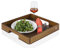 AdHoc Tablett Serviertablett Serve Smart | Tragetablett mit Griff aus hochwertigem Akazienholz (Boden Walnuss furniert) | Servierplatte mit 40x40cm