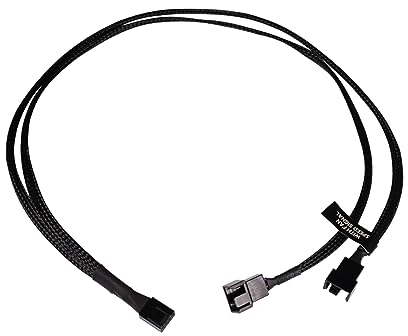 ALPHACOOL 18678 - Divisor en Y de 4 pines a 2 x 4 pines PWM 60 cm cable Modding con manguito negro