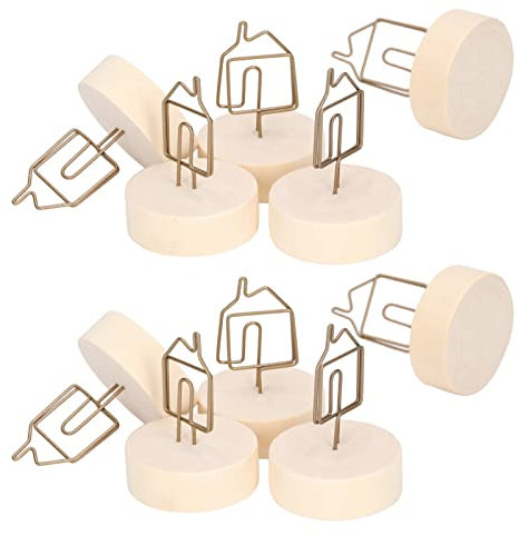 Serlium Porte-numéros De Table 10 Pièces Porte-Cartes De Table en Forme De Maison Rétro Porte-Cartes De Visite Design Mignon Porte-Photo pour Bureau Maison Décoration De Bureau