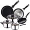 WELL HOME MOBILIARIO & DECORACIÓN Batería de cocina 5pc acero inox + Set 3 sartenes Ø16Ø20Ø24 alu prensado