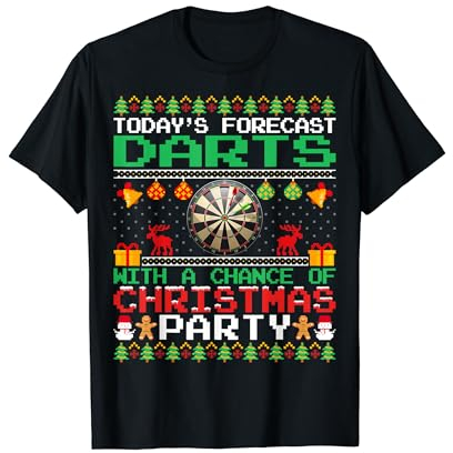 Darts Christmas Party Dartboard Darts Player Xmas Ugly Style T-Shirt