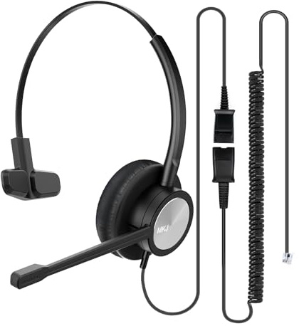 MKJ Cuffie per telefono Cisco Landline, cuffie cablate con microfono con cancellazione del rumore, cuffie telefoniche con jack RJ9 per Cisco 7841 7861 7942G 7945G 7960 7961G 7962G 7971G 8841 8861 9951