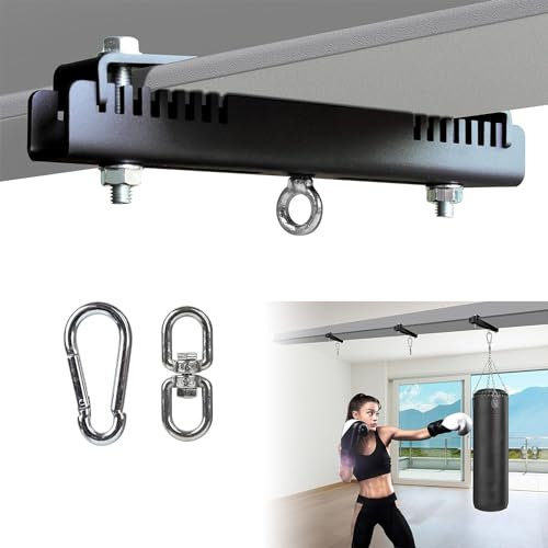 VANROUG Heavy Duty Steel Beam Clamp,Heavy Bag Mount,Heavy Bag Hanger 360° Rotation Suitable for I or H Beam Punching Bag Bracket with Accessories for Boxing Muay Thai Training
