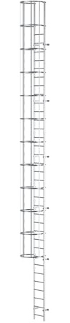 DRABEST Scala di Evacuazione in Acciaio - Scale di Salvataggio Modulari Fino a 150kg - Scala di Fuga a Montaggio Rapido Per Interni Ed Esterni - 10x0,56x1m, 130kg - Confezione 8-10 M