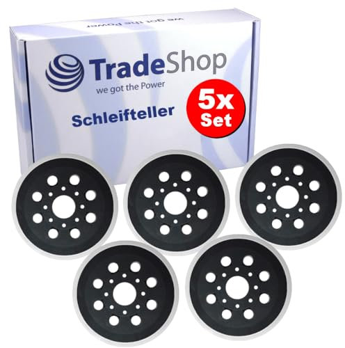 Trade-Shop - Juego de 5 discos de lijado con 8 agujeros, 125 mm, para Bosch GEX 125-1 AE PEX 220 A