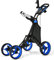LIFEZEAL Golftrolley Klappbar, Golfwagen 3 Rad, Golf Push Cart mit Scoreboard & Schirmhalter, Golfkart mit Aufbewahrungstasche & Fußbremse, Golfcaddy aus Metall (Blau)