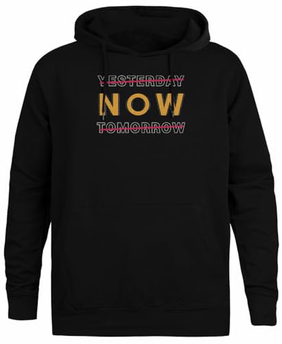 Generisch Time is Now Motivational Schwarzer Kapuzenpullover Unisex Hoodie