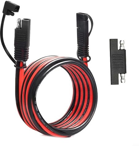 Gbtdoface 1PC Solar Car Battery Extension Cable,Battery Cable,SAE Extension Cable,12AWG SAE To SAE Battery Charger Extender Wire For Solar Panel(5 meters)