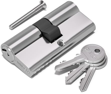 Bwintech 70mm(35/35) Chrome Plated Euro Cylinder Lock, Door Cylinder Lock, Key/Key with 3 Standard Keys,Anti-Pick,Anti-Bump,Anti Drill,High Security for UPVC,Wooden,Composite Doors
