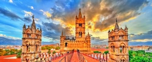 Acryl-Bild 100 x 40 cm: Kathedrale von Palermo, in Sizilien, Italien (90302168)