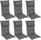DILUMA Hochlehner Auflage Luxor 120x50 cm mit Kopfpolster Grau 6er Set - Luxus Stuhlauflage mit 8 cm Polsterung