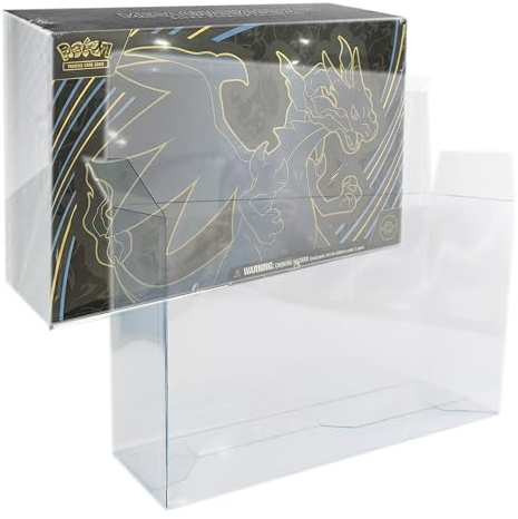 EVORETRO UPC Protector Case for Pokemon 151 & Mega Charizard UPC, 2 Pack | 0.50mm Thick | Clear PET | Locking Tab Closure | Fits for Pokemon 151 UPC, Mega Charizard EX UPC & New Charizard Playmat UPC