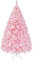 Yaheetech Árbol de Navidad Artificial frondoso de 154 cm, Efecto Realista, con Soporte de Metal, Plegable, portátil, decoración navideña para casa, Tienda, Color Rosa