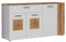 trendteam smart living - Vitoria - Sideboard - Weiß Matt/Evoke Eiche - Kommode mit Hirnholzapplikationen - (BxHxT) 150 x 83 x 42 cm - Vollauszug Schublade und 5 Fächer