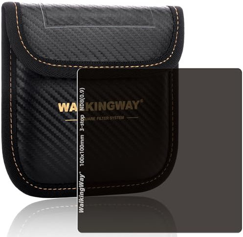 Walking Way ND1000 Camera Lens Filter 100x100mm Square Filter Optical Glass with 28 Multi-Layer Coatings Neutral Density Camcorder Compatible with Cokin Z-pro Series