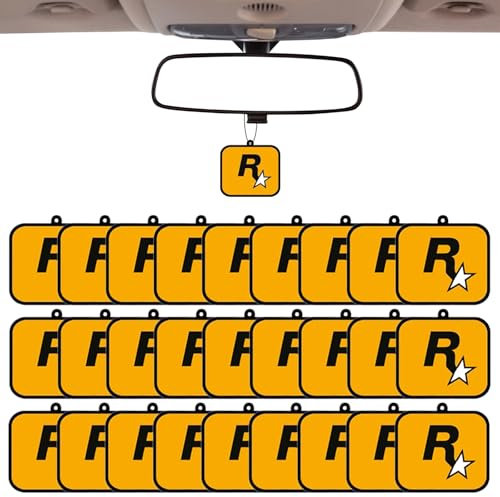 VBGURR 28 deodoranti per auto personalizzati, divertenti da appendere allo specchietto retrovisore, decorazione per auto (giallo)