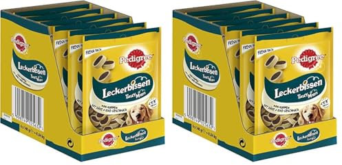 Pedigree Hundesnacks Leckerbissen Mini–Happen, 12er Pack, 6x140g – Hundekekse mit Rind– und Käsegeschmack, ideal für das Training oder für zwischendurch