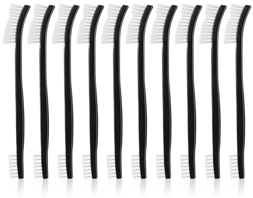 YUXIANLB Double-Ended Soft Bristle Cleaning Brush Small Cleaning Brush Set 10Pcs Jewelry Cleaner Nylon Crevice Cleanings Brushes Window Track Clean Tools With Plastic Handle For Small Objects Crevices