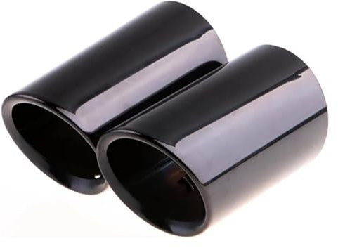 MIAOLISI Auspuff Schalldämpfer Für A1 A3 A4 TT 2009-2015 Auspuffspitze, 2 Teile/Satz Schalldämpferspitze, Heckkehle, Edelstahl, Auto-Auspuffrohrabdeckungen(Black-7cm)