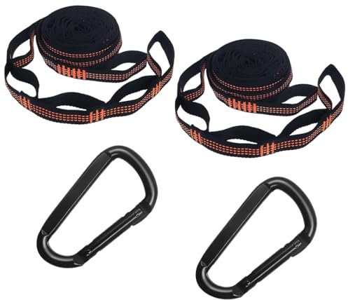 Bangbobi Attachement pour hamac 2 Packs de 2m de Corde pour hamac, 2 mousquetons Robustes, Suspension de hamac, attachement pour Arbre à hamac