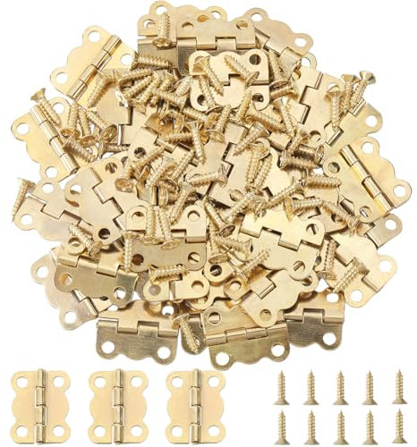 GORGECRAFT 50 charnières Papillon en Métal de 16.5x13mm en Vrac en Fer Doré Antique Vintage Miniature Connecteurs de Boîte à Bijoux Charnière Pliante avec Vis pour Boîtes en Bois Armoires