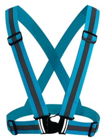 Pmnzdy Reflective Vest für Erwachsene Kinder Reflektorweste Hohe Sichtbarkeit Einstellbar Sicherheitsweste Reflektierende Warnweste Joggen Fahrrad Laufen Wandern Motorrad Tag und Nacht B-Blau