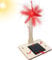 Wind Mill - Small Solar Energy Wind Mill Toy | Turbine Model Toy | Delicate Solar Powered Building Model Toy | Desktop Wind Solar Powered Windmills Science Teaching Tool | Home Decor Ornament