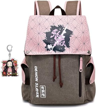 QUANJIAFU Anime Rucksack FüR Demon-Slayer-Nezuko-Cosplay-Rucksack 42x27x12cm