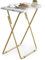 FoldWise Elegant Marble Stone Effect Folding Side Table – Fully Assembled Small Foldable Coffee Table & TV Dinner Tray – Compact Table for Eating, Snack, Bedside & Sofa Use