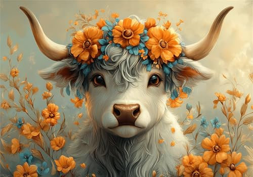 Ochse Puzzle 5000 Teile Erwachsene Klassische Puzzles Blume Jigsaw Anspruchsvoll Impossible Schwer Pädagogisches Spielzeug Kinder Holzpuzzlem Groß Puzzlespiel Geeignet für alle Altersgruppen P-102