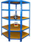 casa pura Schwerlastregal Eckregal Blau 180x90x40 cm | 875 kg Traglast, 175 kg pro Ebene | Regal und Werkbank | Kellerregal, Lagerregal mit 5 verstellbaren Ablagen