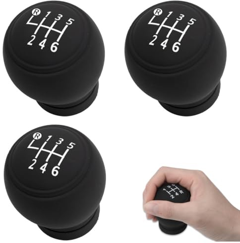 GXGM 3 Piezas Funda Pomo Cambios Marcha Coche Antideslizante,Funda Palanca Cambio de Marchas,Perilla de Cambio de Marchas 6 Velocidades,Pomo Palanca de Cambios,Universal