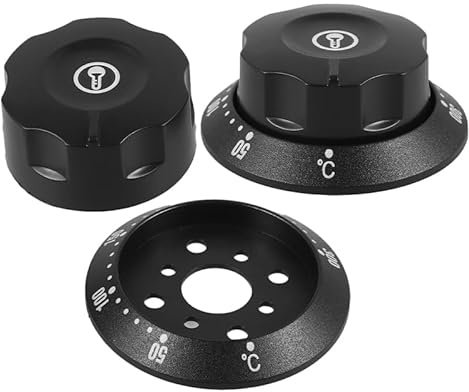 TOPPERFUN 2 Stück Universal Thermostatknopf Für Backofen Fritteuse Warmwasserbereiter Ersatz Temperaturregler Drehknopf Mit Vielseitiger Kompatibilität Und Einfache Bedienung