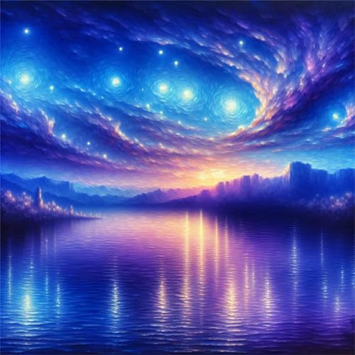 Puzzle 100 Teile,Sternensee Puzzle Für Erwachsene,Holzpuzzle Herausforderndes Geschicklichkeitsspiel Für Die Ganze Familie(35x35 cm)